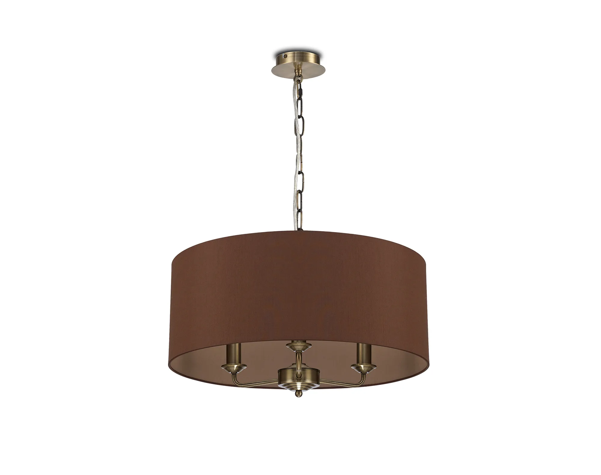 Banyan 50cm 3 Light Pendant Antique Brass, Raw Cocoa/Grecian Bronze DK0051  Deco Banyan AB RC
